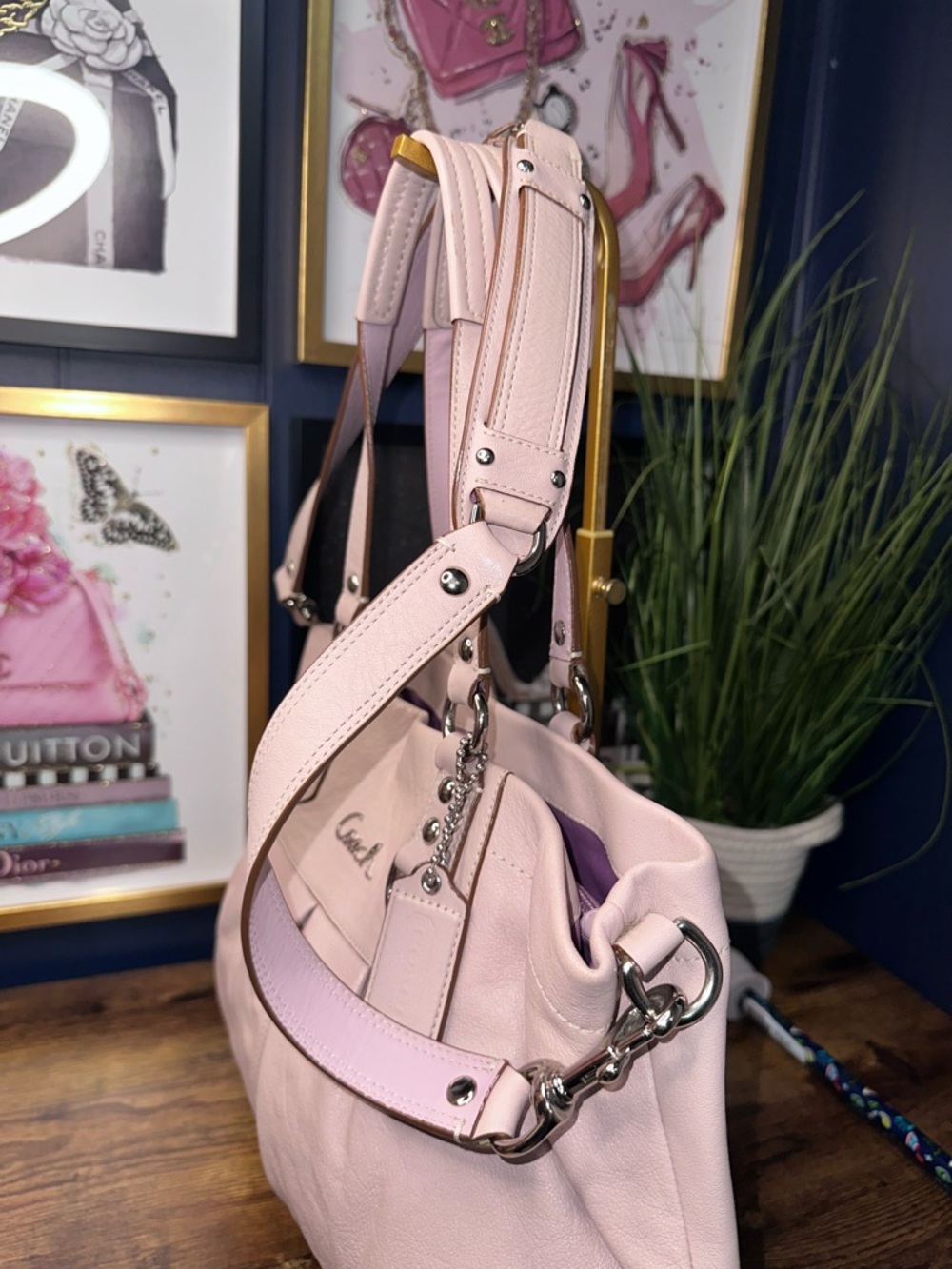 Coach Madison Maggie Pink Leather Satchel Crossbody Bag - Picture 6 of 16